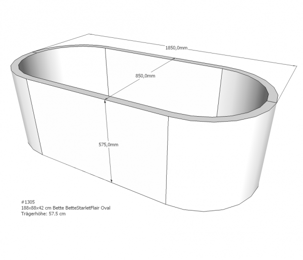 Neuesbad Wannenträger für Bette Starlet Flair 188x88 oval