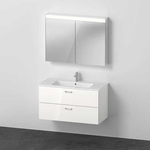 Duravit XBase Möbelwaschtisch mit Waschtischunterbau und Spiegelschrank 1030x490x2000 mm - XB0077045