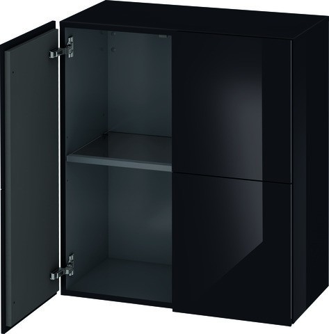 Duravit L-Cube Halbhochschrank Schwarz Hochglanz 700x363x800 mm - LC117704040