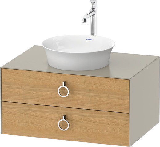 Duravit White Tulip Konsolenwaschtischunterbau wandhängend Natur Eiche & Taupe Matt & Seidenmatt 800