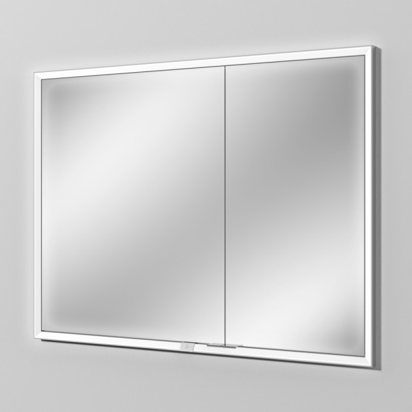 Sanipa Reflection Aluminium-Wandeinbau-Spiegelschrank WIM 100 mit LED-Beleuchtung, AU0446L