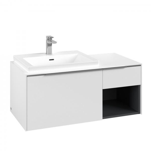 Villeroy & Boch Subway 3.0 Waschbeckenunterschrank, 2 Auszüge, 1001 x 423 x 500 mm, Pure White / Pur