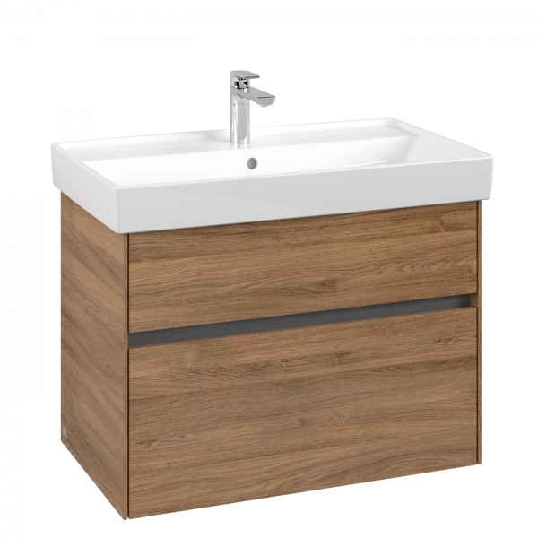 Villeroy & Boch Collaro Waschbeckenunterschrank, 2 Auszüge, 754 x 546 x 444 mm, Kansas Oak