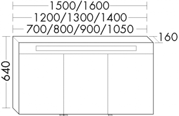 Burgbad Spiegelschrank Sys30 PG2 Echo 640x900x160 Eiche Dekor Flanelle, SPJA090F2238