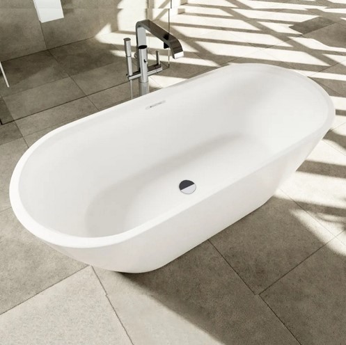 Riho freistehende Badewanne Inspire 180 seidenmatt weiß/schwarz, B085001220