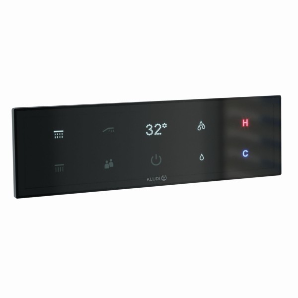 Kludi TouchTronic Elektronisches Unterputz-Thermostat Touch Display Schwarz, 38310G1-00