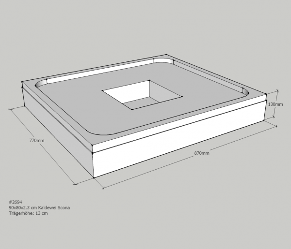 Neuesbad Wannenträger für Kaldewei Scona 800x900x23