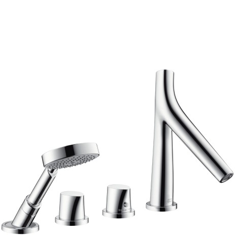 Hansgrohe 4-Loch Wannenarmatur Axor Starck Organic F-Set f.Wannenrand chrom , 12425000