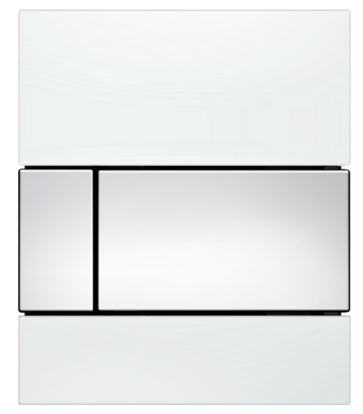 Tece square Urinal-Betätigungsplatte mit Kart., Glas weiß glzd, Tasten Chrom glzd, 9242802