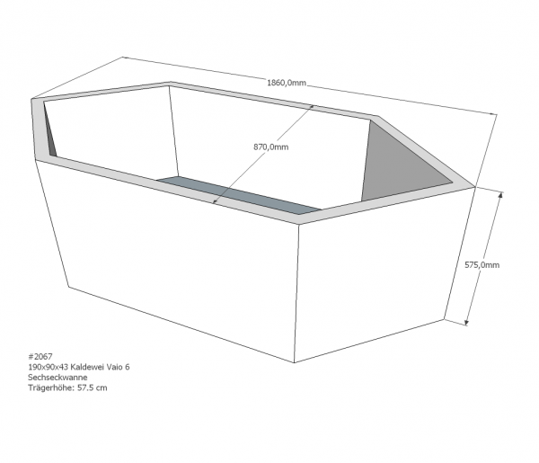 Neuesbad Wannenträger für Kaldewei Vaio 6/Star Nr.958/959 190x90 6-Eck