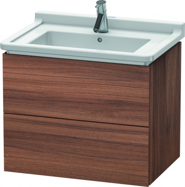 Duravit L-Cube Waschtischunterbau wandhängend Nussbaum Matt 670x469x558 mm - LC626407979