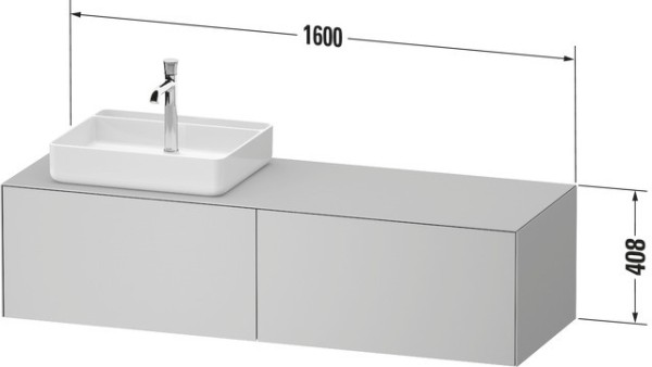 Duravit White Tulip Konsolenwaschtischunterbau wandhängend Nordic Weiß Seidenmatt 1300x550x408 mm -