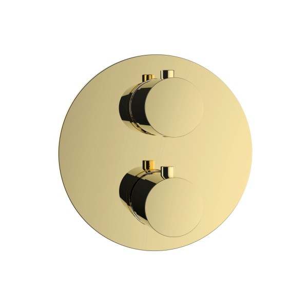 Herzbach LIVING Thermostat-Farbset 2 Verbraucher rund rund PVD Gold, 30.503050.1.03