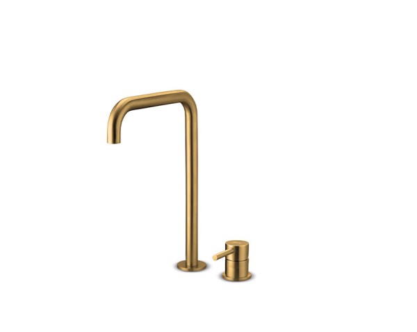 JEE-O Slimlime Stand 2-Loch Waschtischarmatur, hoch, PVD gold matt, 800-1775