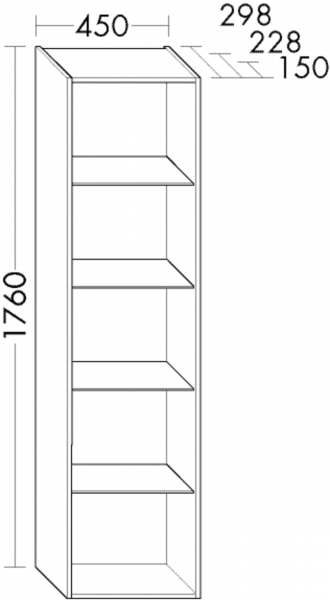 Burgbad Hochschrank Sys30 PG3 Diago 1760x450x150 Sand Matt, HSF4515F3352