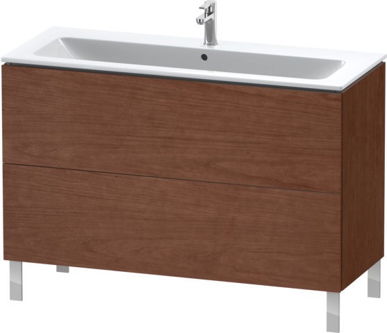 Duravit L-Cube Waschtischunterbau bodenstehend Amerikanischer Nussbaum Matt 1220x481x704 mm - LC6628