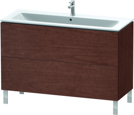 Duravit L-Cube Waschtischunterbau bodenstehend Amerikanischer Nussbaum Matt 1220x481x704 mm - LC6628