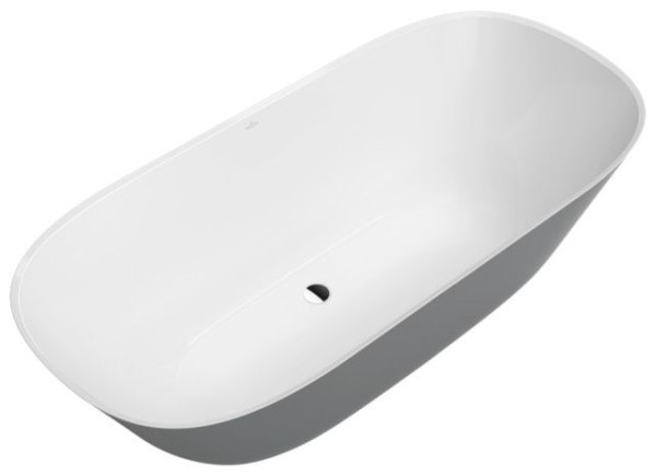 Villeroy & Boch Badewanne Theano 1750x800x620mm Duo Freistehend ColourOnDemand Stone White, Q175ANH7