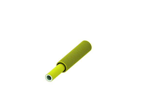 Tece flex Verbundrohr PE-Xc/Al/PE-RT Gas gelb, Dim. 25, im Wellschutz, Rolle 25 m, 782025