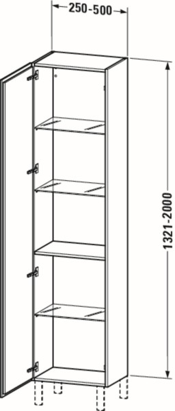 Duravit L-Cube Hochschrank 250500x200363x13212000 Ei mr Mt