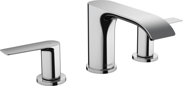 Hansgrohe 3-Loch Waschtischarmatur 95 Vivenis mit Zugstangen-Ablaufgarnitur chrom, 75033000