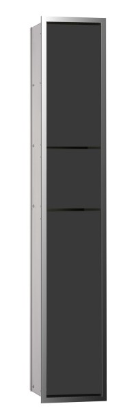 emco WC-Modul, chrom / schwarz asis 150 Unterputz, 964 mm, Doppelfach mit Boden mit Papierhalter, mi