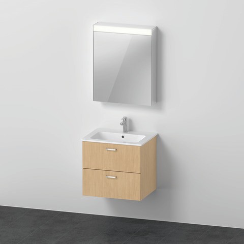Duravit XBase Möbelwaschtisch mit Waschtischunterbau und Spiegelschrank 630x490x2000 mm - XB0075L303