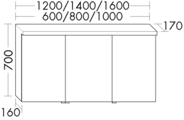 Burgbad Spiegelschrank Sys30 PG2 Echo 700x1200x170 Weiß Hochglanz, SPQK120R461