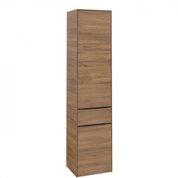 Villeroy & Boch Subway 3.0 Hochschrank, 2 Türen, 1 Auszug, 400 x 1710 x 346,5 mm, Kansas Oak / Kansa