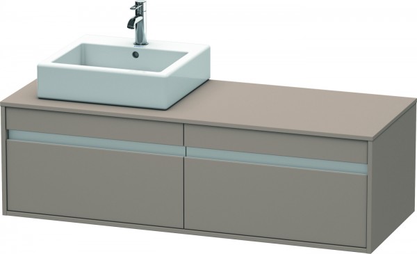 Duravit Ketho Konsolenwaschtischunterbau wandhängend Basalt Matt 1400x550x426 mm - KT6697L4343