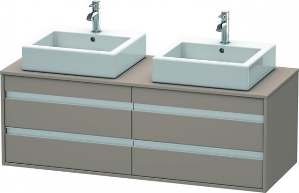 Duravit Ketho Konsolenwaschtischunterbau wandhängend Basalt Matt 1400x550x496 mm - KT6657B4343