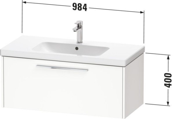 Duravit D-Code Waschtischunterschrank wandhängend Auszug 1,