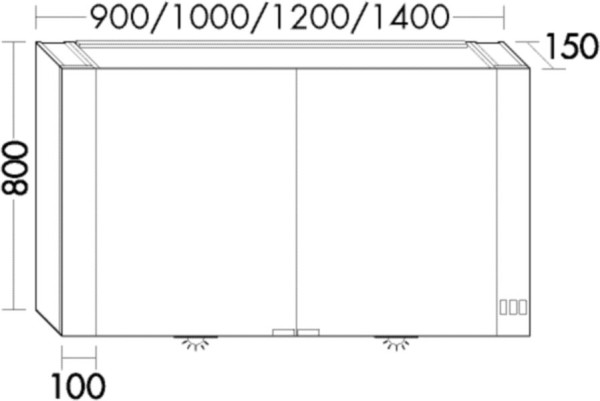 Burgbad Spiegelschrank RL40 Light RL40 VC 800x1000x150 Anthrazitgrau Matt, SPQV100F4952