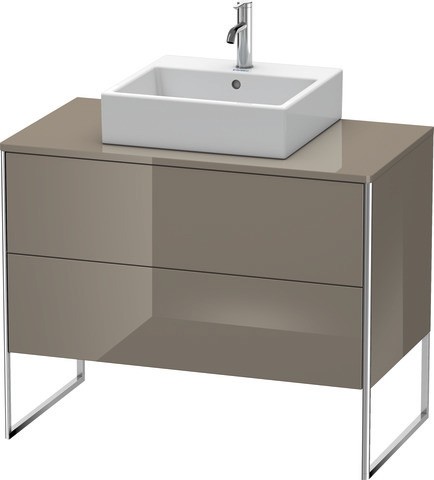 Duravit XSquare Konsolenwaschtischunterbau bodenstehend Flanell Grau Hochglanz 1000x548x778 mm - XS4