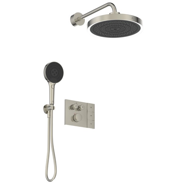 Ideal Standard Armaturen-Paket 02 Ceratherm Navigo Brausethermostat, KB, HB Silver Storm, A7893GN