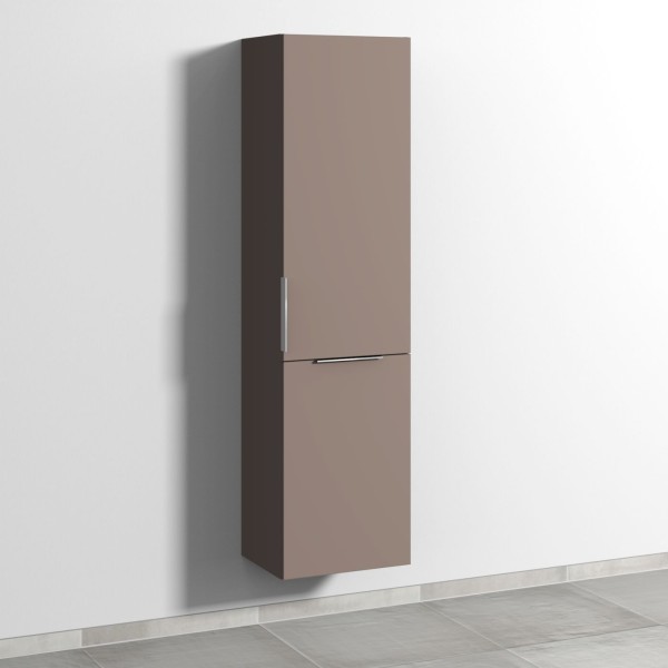 Sanipa 3way Stauraumschrank mit 1 Tür und 1 Wäschekorbklappe, Taupe-Matt