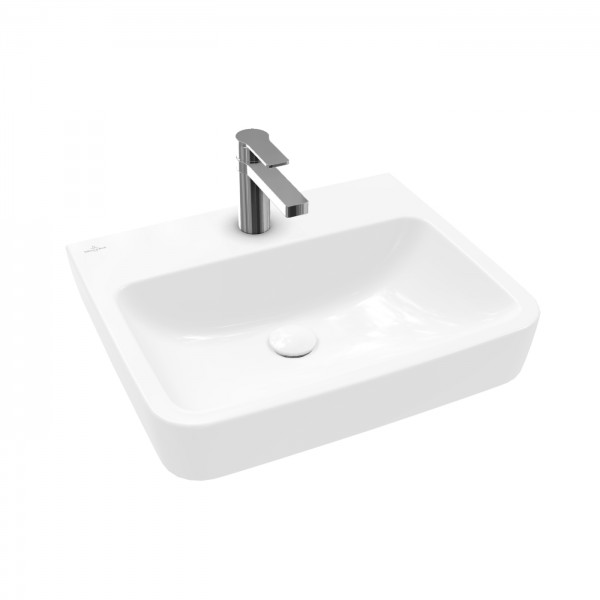 Villeroy & Boch O.novo Waschbecken, 550 x 460 x 175 mm, Weiß Alpin AntiBac CeramicPlus, ohne Überlau