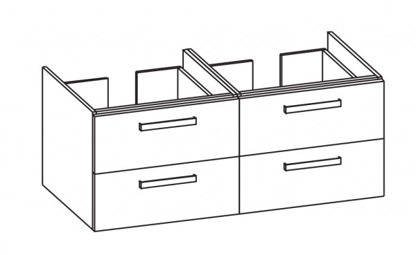 Artiqua 416 Waschtischunterschrank für Sento 5949, Eiche Ribbeck quer NB, 416-WU4L-VT15-7187-444