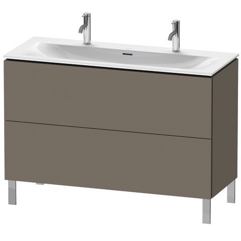 Duravit L-Cube Waschtischunterbau bodenstehend Flanell Grau Seidenmatt 1220x481x704 mm - LC659909090