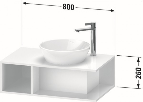 Duravit D-Neo Konsolen-Waschtischunterbau wandhängend Cp 800x480x260 Ei