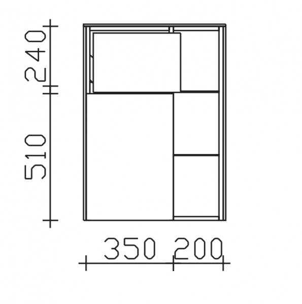 Pelipal Serie 6010 Highboard 6010-HBR01, B:570, H:790, T:330mm