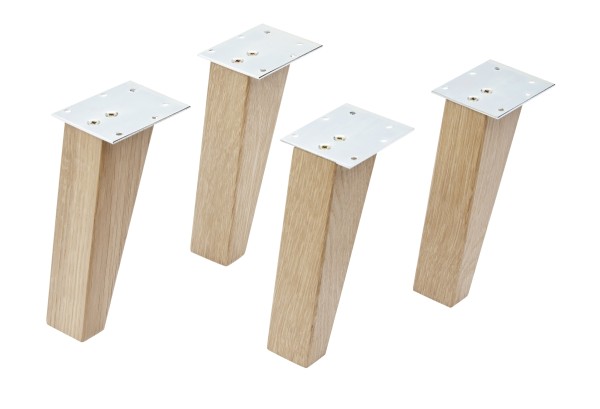 Fackelmann Set Holzfüße,H15cm,4 Stück,Eiche massiv, 84600