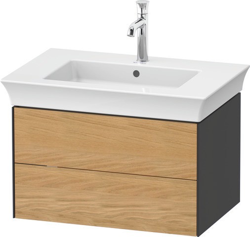 Duravit White Tulip Waschtischunterbau wandhängend Natur Eiche & Graphit Matt & Hochglanz 684x458x41