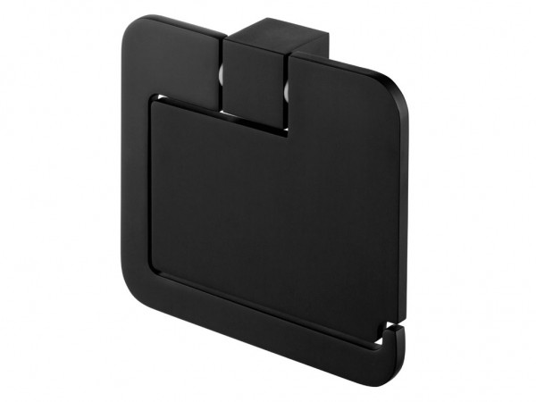 Neuesbad Futura black Papierhalter mit Deckel, Farbe: schwarz matt