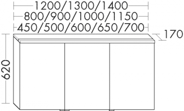 Burgbad Spiegelschrank Sys30 PG1 Aqua 620x450x170 Eiche Dekor Flanelle, SPFO045LF2239