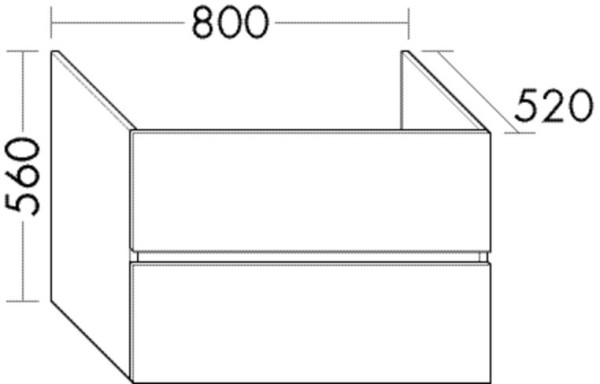 Burgbad Waschtischunterschrank Cube PG2 560x800x520 Dunkelgrau Matt, WWGV080F3796