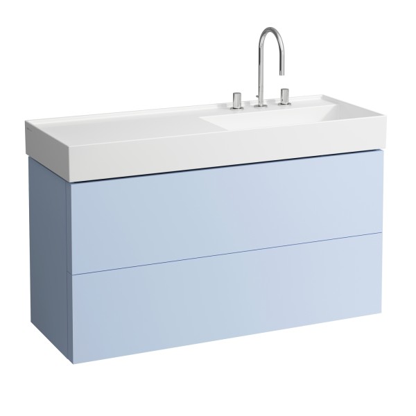 LAUFEN Waschtischunterschrank Kartell 600x1180x450 2 Schubl, H813333 graublau, H4076490336451