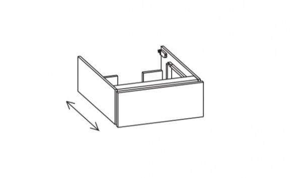 Artiqua 113 Waschtischunterschrank variabel inkl. Konsolenfunktion, Castello Eiche quer NB, 113-WVL-