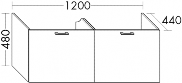 Burgbad Waschtischunterschrank zu M3 Sys30 PG1 Aqua 480x1400x440 Frassino Dekor Cappuccino, WVFB140F