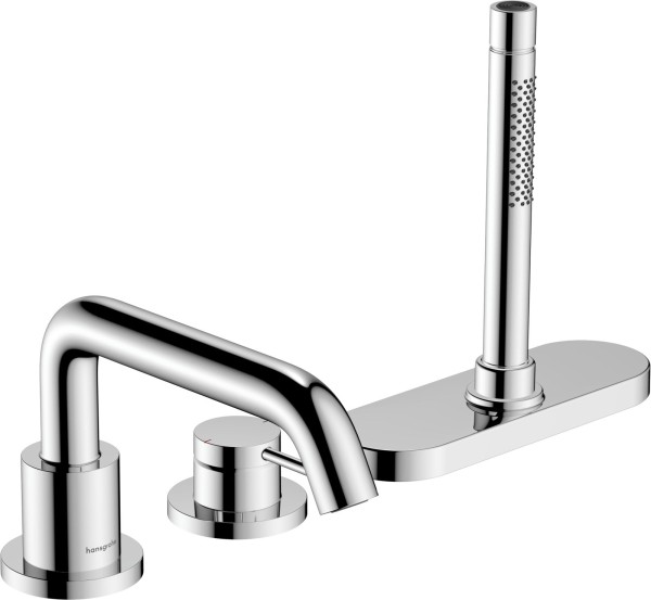 Hansgrohe 3-Loch Wannenrandmischer Tecturis S mit sBox chrom, 73447000